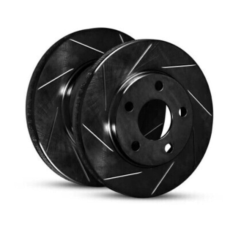R1 08-15 Mercedes-Benz C300 Sedan Rear Left Slotted Black Brake Rotor