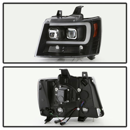 Spyder 07-14 Chevy Suburban/1500/2500/Tahoe V2 Projector Headlights All Blk PRO-YD-CSUB07V2-DRL-BKV2 SPYDER