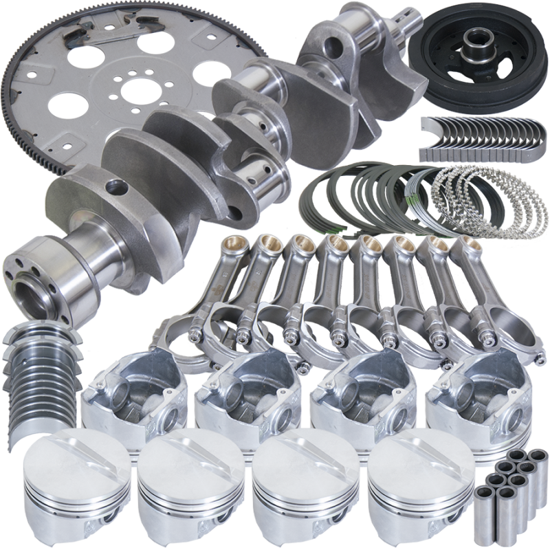 Eagle Chevy 350 1Pc 3.750in Crank 5.700in I-Beam Rods 4.060in Pistons 168 Tooth FP Balanced Assembly