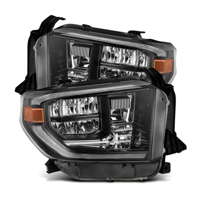 AlphaRex 880830 14-21 Toyota Tundra MK II LUXX Series Crystal Headlights Alpha Black