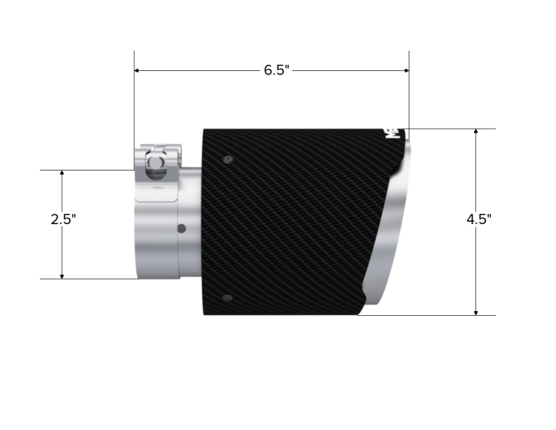 MBRP Universal Carbon Fiber Tip 2.5in ID / 4.5in OD Out / 6.5in Length Angle Cut Dual Wall MBRP