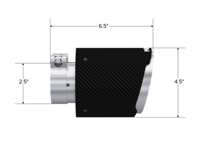 MBRP Universal Carbon Fiber Tip 2.5in ID / 4.5in OD Out / 6.5in Length Angle Cut Dual Wall MBRP