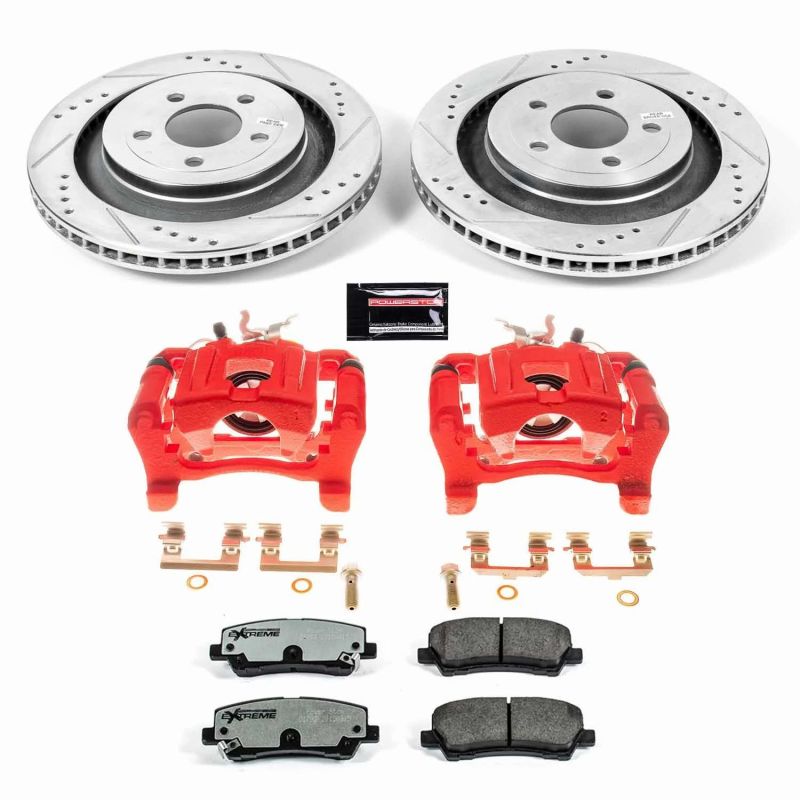 Power Stop 15-19 Ford Mustang Rear Z26 Street Warrior Brake Kit w/Calipers PowerStop