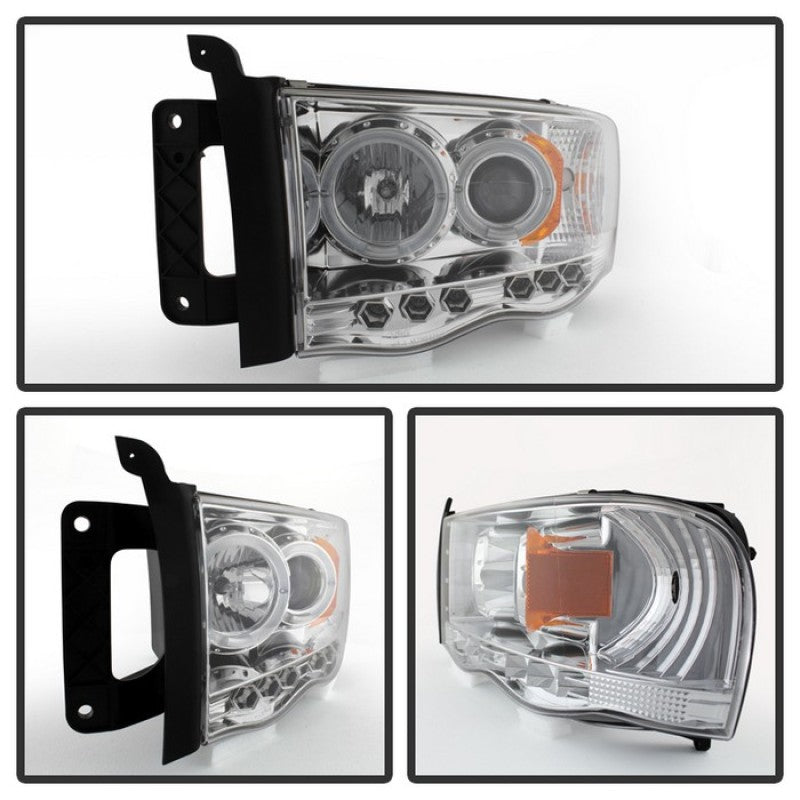 Spyder Dodge Ram 1500 02-05/Ram 2500 03-05 Projector Headlights LED Halo LED Chrm PRO-YD-DR02-HL-C SPYDER