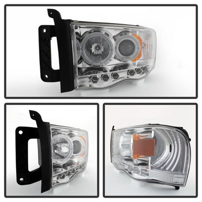 Spyder Dodge Ram 1500 02-05/Ram 2500 03-05 Projector Headlights LED Halo LED Chrm PRO-YD-DR02-HL-C SPYDER
