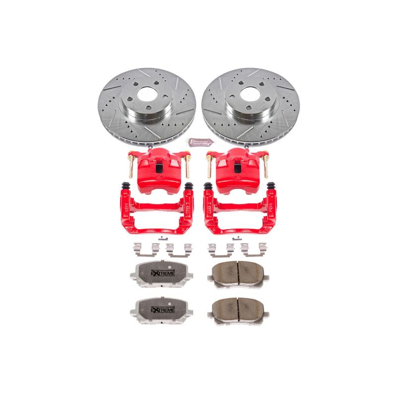 Power Stop 03-08 Pontiac Vibe Front Z26 Street Warrior Brake Kit w/Calipers PowerStop