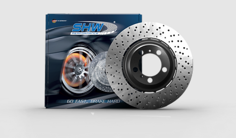 SHW 2003 Audi RS6 4.2L Left Front Cross-Drilled Lightweight Brake Rotor (4B3615301E) SHW Performance