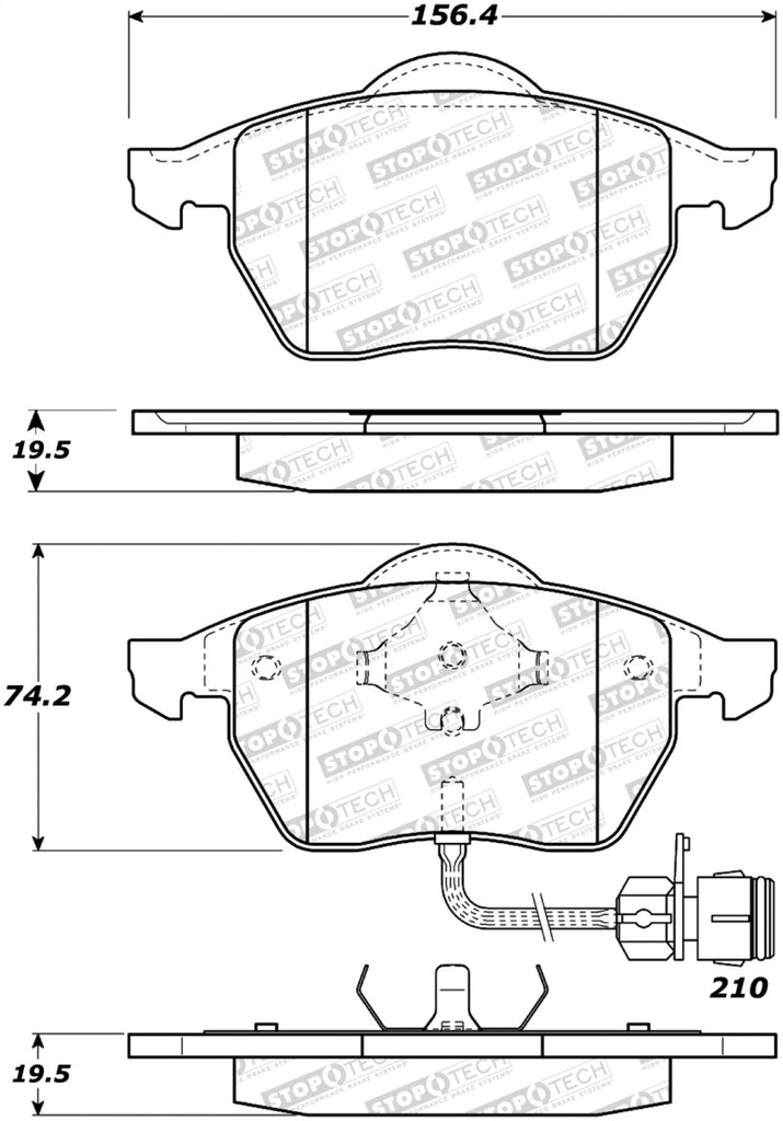 StopTech Premium Ceramic Front Brake Pads - 308.05550