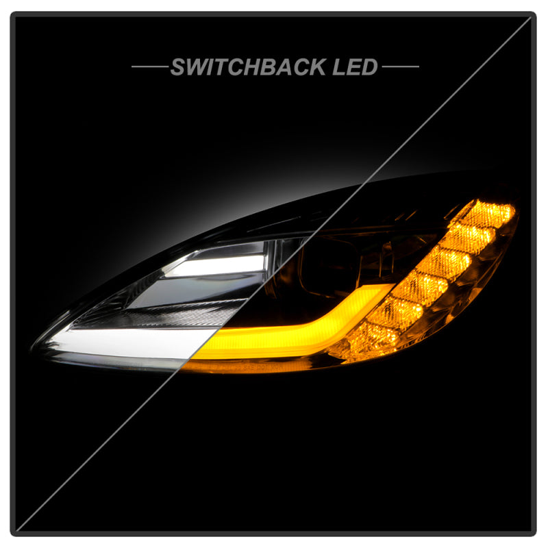 Spyder 05-13 Chevy Corvette C6 Projector Headlights Seq LED Turn Signal w/SB DRL Parking Light SPYDER