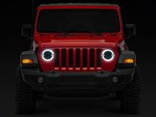 Load image into Gallery viewer, Raxiom 18-23 Jeep Wrangler JL Axial Series 9-In LED Angel Eye Headlights- Blk Housing (Clear Lens)