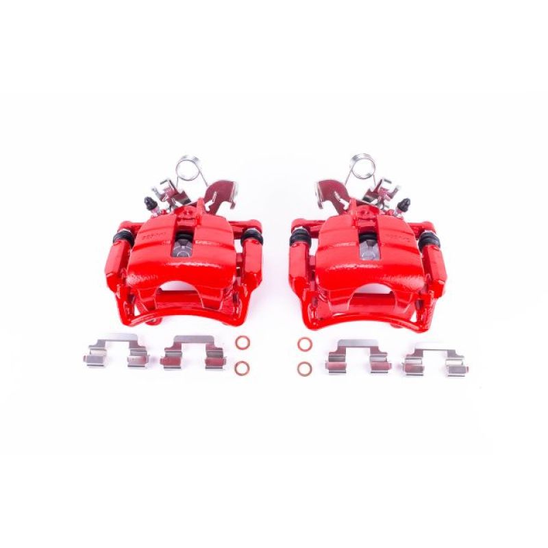 Power Stop 04-09 Audi S4 Rear Red Calipers w/Brackets - Pair PowerStop