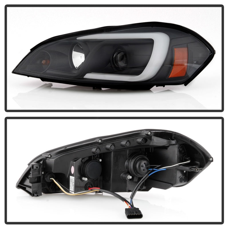 Spyder 06-13 Chevy Impala / 06-07 Chevy Monte Carlo Projector Headlights - Light Bar - Black SPYDER