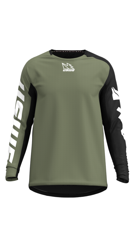 USWE Kalk Off-Road Jersey Adult Olive Green - XS