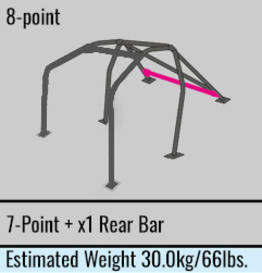 Cusco Safety21 8pt 2Pssgr BLK Thru Dash Roll Cage Nissan R33 2dr (S/O/No Cancel)