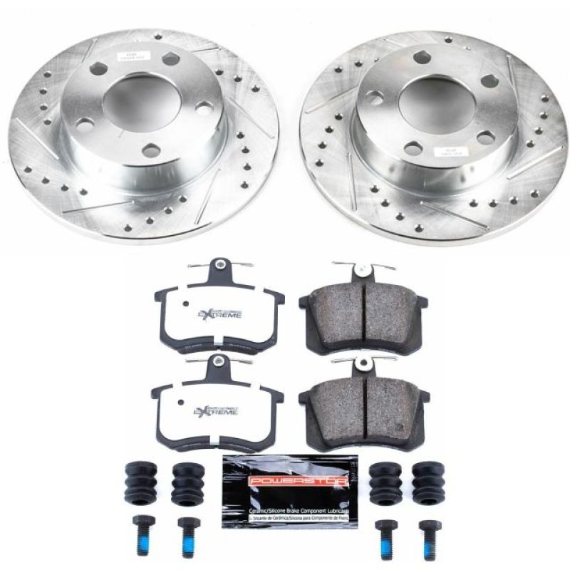 Power Stop 96-01 Audi A4 Quattro Rear Z26 Street Warrior Brake Kit PowerStop