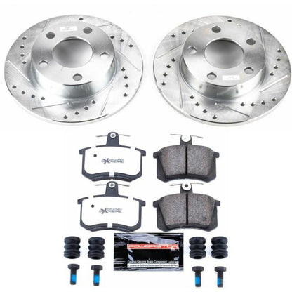 Power Stop 96-01 Audi A4 Quattro Rear Z26 Street Warrior Brake Kit PowerStop