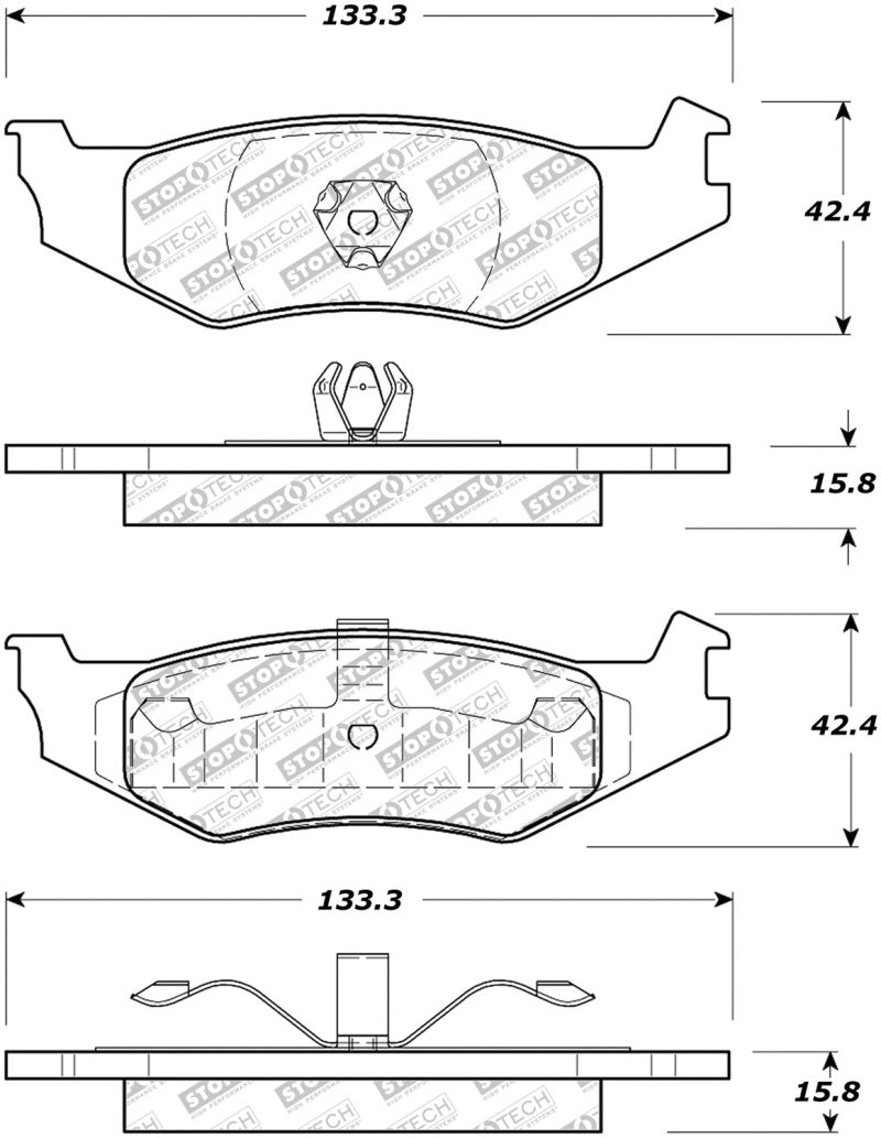 StopTech Street Disc Rear Brake Pads - 305.05120 Stoptech