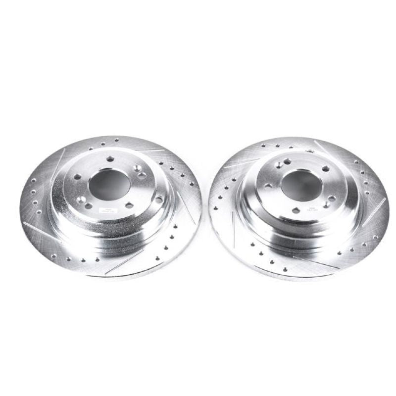 Power Stop 10-16 Hyundai Genesis Coupe Rear Evolution Drilled & Slotted Rotors - Pair PowerStop