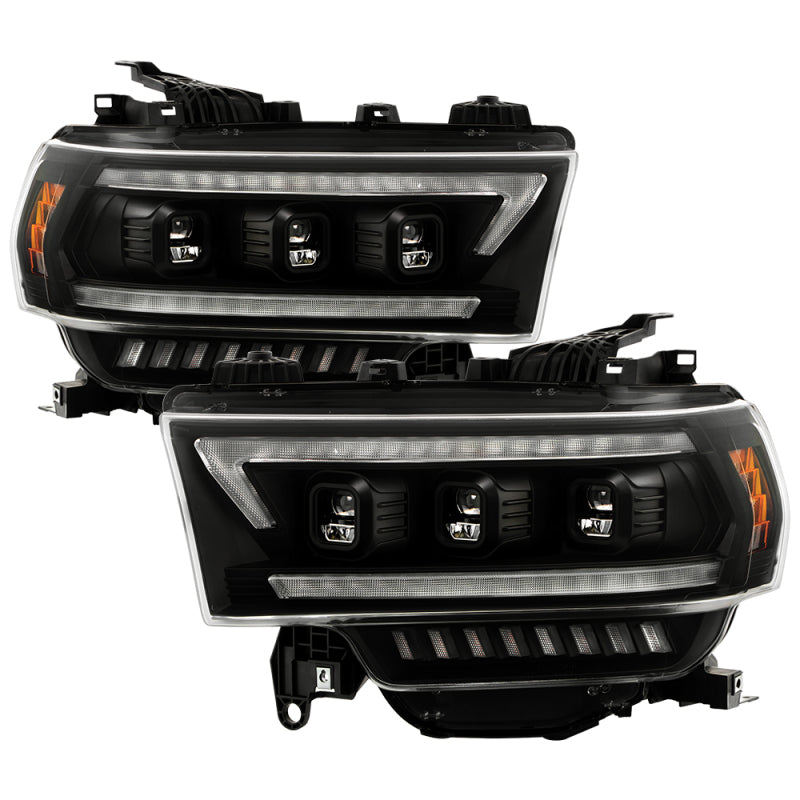 Spyder 19-22 Dodge Ram 2500/3500 (Halogen Model Only) Proj. Headlights (PRO-YD-DR19HDHALAP-SEQ-BK) SPYDER