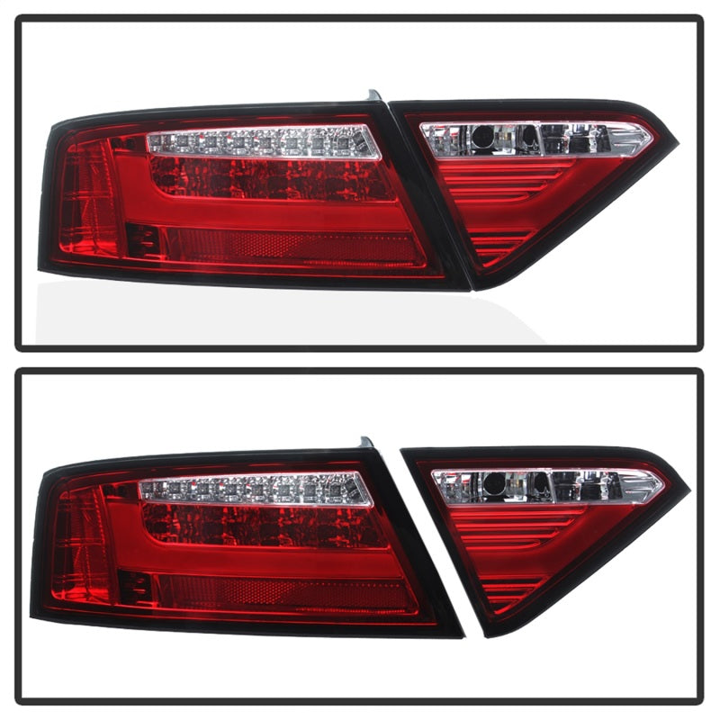 Spyder 08-12 Audi A5 LED Tail Lights - Red Clear ALT-YD-AA508V2-LED-RC SPYDER