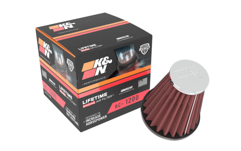 K&N Universal Chrome Filter 2.063in Flange ID x 3.5in Base OD x 2in Top OD x 4in H K&N Engineering