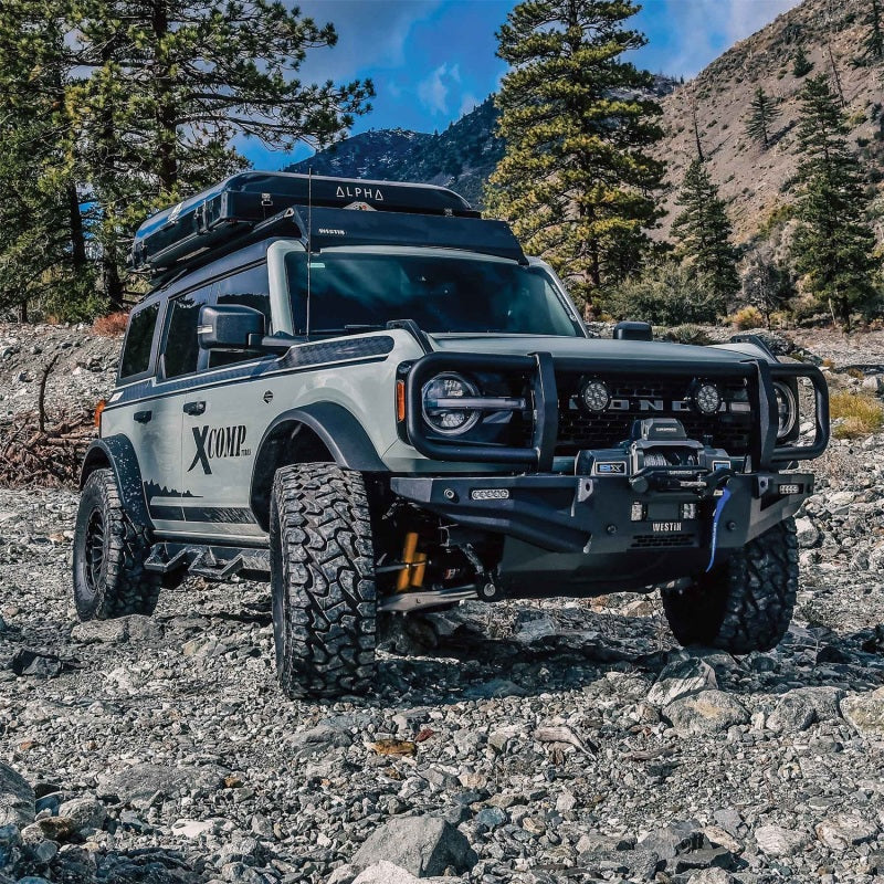 Westin 21-23 Ford Bronco (Excl. Bronco Sport) w/ XTS Front Bumper Brush Guard - Textured Black Westin