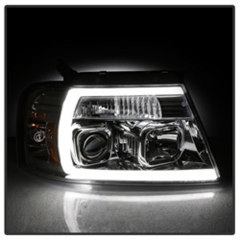 Spyder 04-08 Ford F-150 Light Bar Projector Headlights - Chrome (PRO-YD-FF15004V2-LB-C) SPYDER