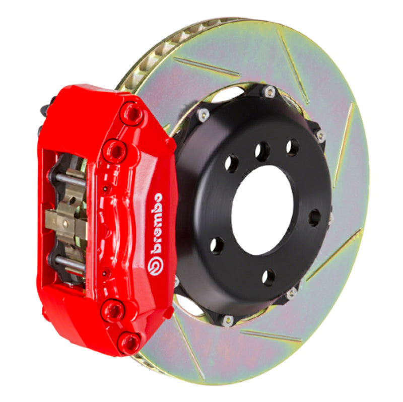 Brembo 04-05 Civic Si Hatchback Fr GT BBK 4Pis Cast 2pc 328x28 2pc Rotor Slotted Type1-Red Brembo