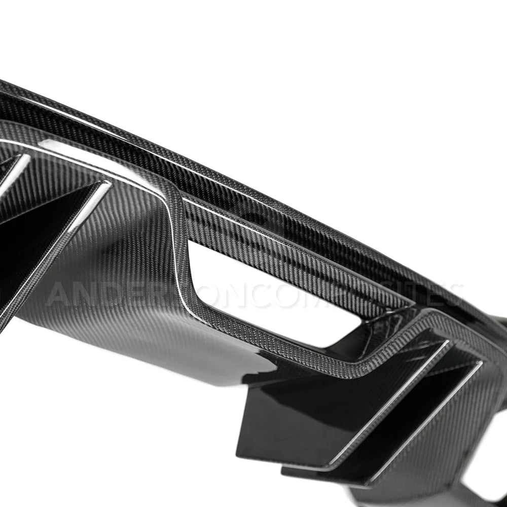 Anderson Composites 2018 - 2023 Ford Mustang Type-AR Carbon Fiber Quad Tip Rear Diffuser - AC-RL18FDMU-AR