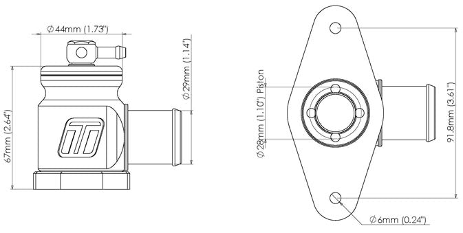 Turbosmart Kompact Plumb Back Diverter Valve, Mazda 3/6 MPS - TS-0203-1209