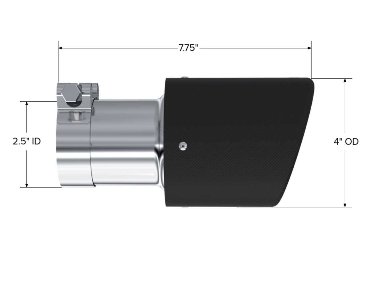MBRP Universal Carbon Fiber Tip 4in OD / 2.5in Inlet / 7.7in L - T5123CF MBRP