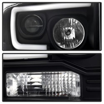 Spyder Ford F250/350/450 05-07 Projector Headlights - Light Bar DRL LED - Black PRO-YD-FS05V2-LB-BK SPYDER