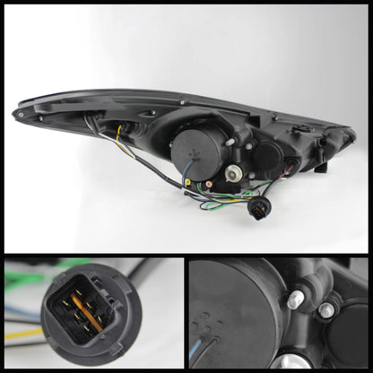 Spyder Hyundai Elantra 11-13 Projector Headlights LED Halo DRL Blk PRO-YD-HYELAN11-DRL-BK SPYDER