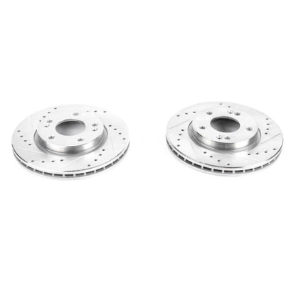 Power Stop 07-10 Hyundai Elantra Front Evolution Drilled & Slotted Rotors - Pair PowerStop