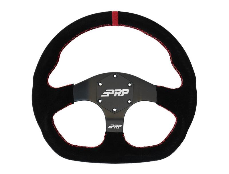 PRP Suede D-Shape Steering Wheel - Red G253