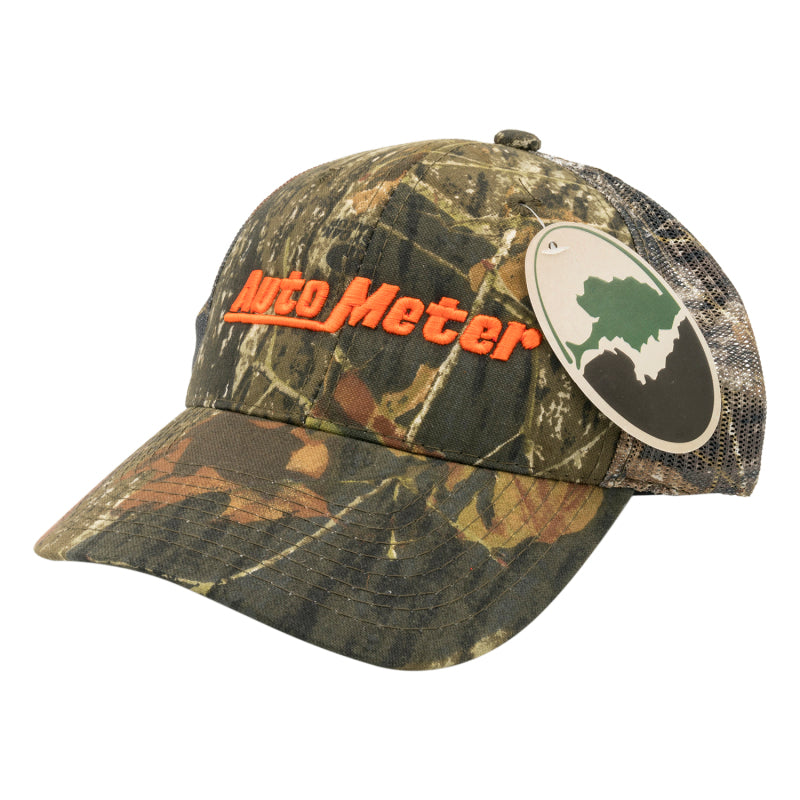 Autometer Hat Mesh Black w/ Velcro Hunting Camo Blaze Orange 0444