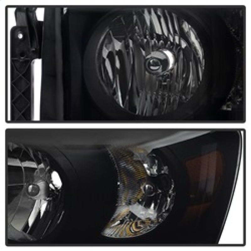 Xtune Dodge Ram 1500 06-08 Amber Crystal Headlights Black Smoked HD-JH-DR06-AM-BSM SPYDER