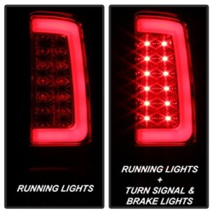 Spyder 07-13 GMC Sierra 1500 V2 Light Bar LED Tail Lights - Red Clear (ALT-YD-GS07V2-LBLED-RC) SPYDER