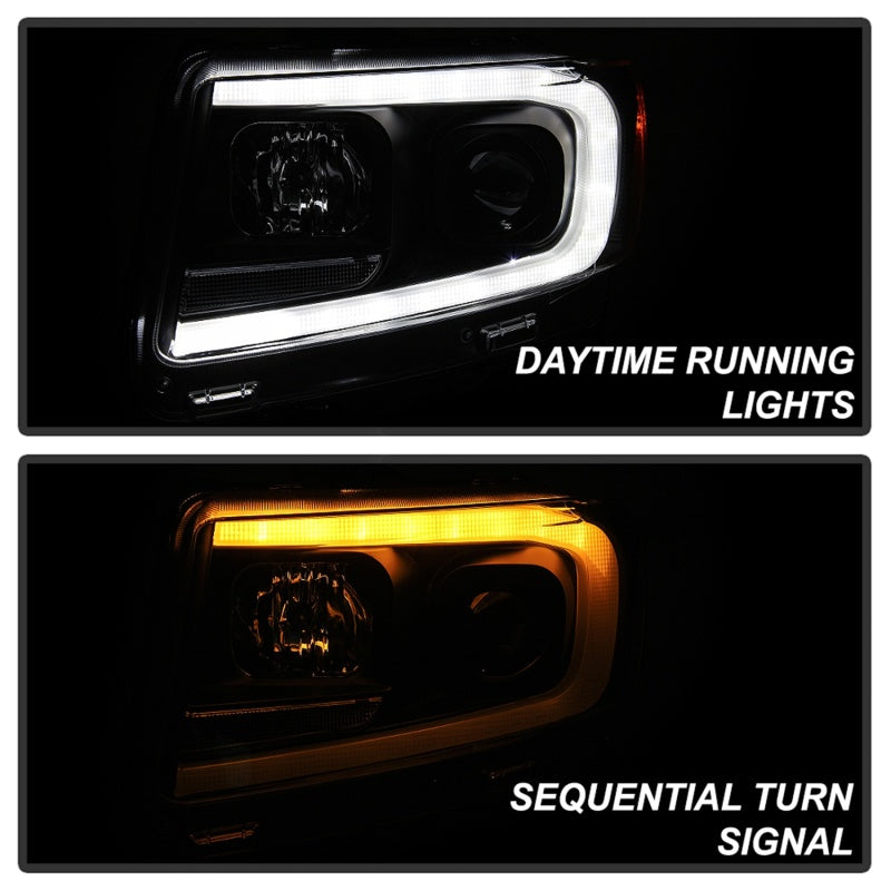 Spyder 11-13 Jeep Grand Cherokee - Light Bar Proj Headlights - Halo Model - Blk - PRO-YD-JGC11-LB-BK SPYDER