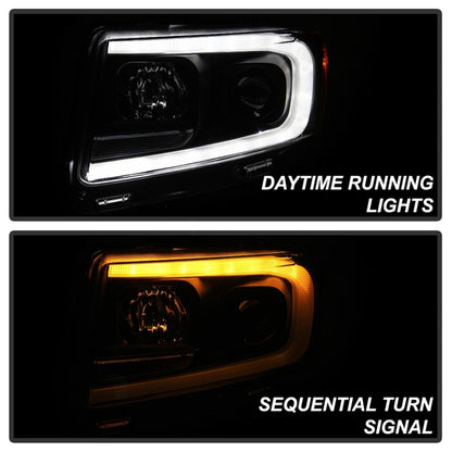 Spyder 11-13 Jeep Grand Cherokee - Light Bar Proj Headlights - Halo Model - Blk - PRO-YD-JGC11-LB-BK SPYDER