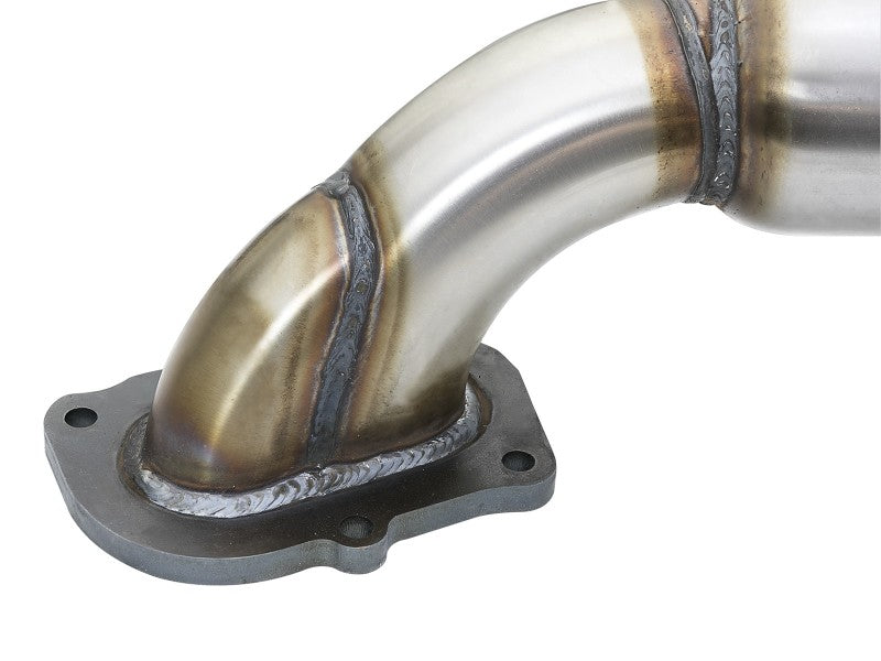 aFe POWER 14-18 Chevrolet Corvette C7 & Z06 Twisted Steel 3in 304 Stainless Steel Mid Pipe w/ Cat aFe