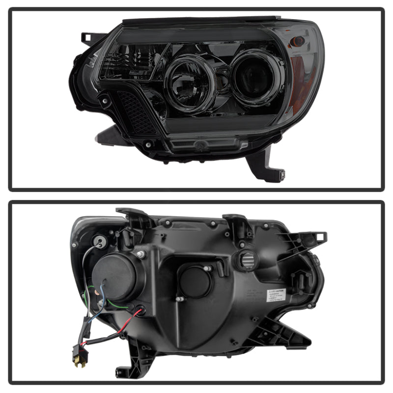 Spyder Toyota Tacoma 12-16 Projector Headlights Light Bar DRL Smoke PRO-YD-TT12-LBDRL-SM SPYDER