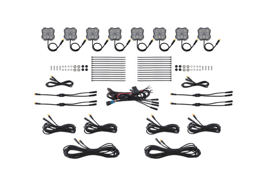 Diode Dyamics Rock Light - Red/White - M8 8-Pack