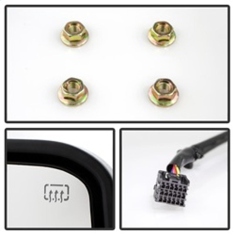 xTune Chevy Silverado 14-16 Heated Smoke LED Signal Telescoping Mirrors MIR-CSIL14S-G2-PWH-SM-SET SPYDER