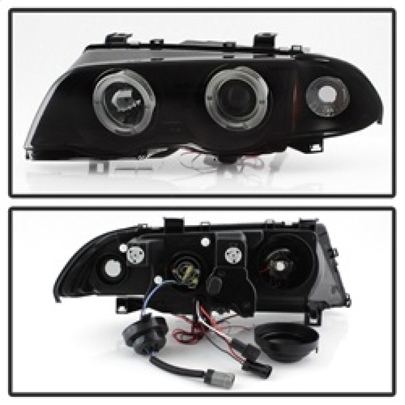 Spyder 99-01 BMW E46 3 Series 4DR Projector Headlights 1PC LED Halo (PRO-YD-BMWE46-4D-HL-AM-BSM) SPYDER