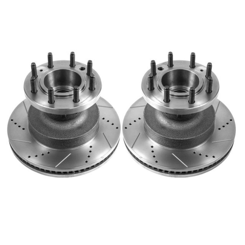 Power Stop 21-22 Ford E-450 Super Duty Front Drilled & Slotted Rotor - Pair PowerStop