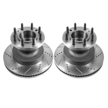Power Stop 21-22 Ford E-450 Super Duty Front Drilled & Slotted Rotor - Pair PowerStop