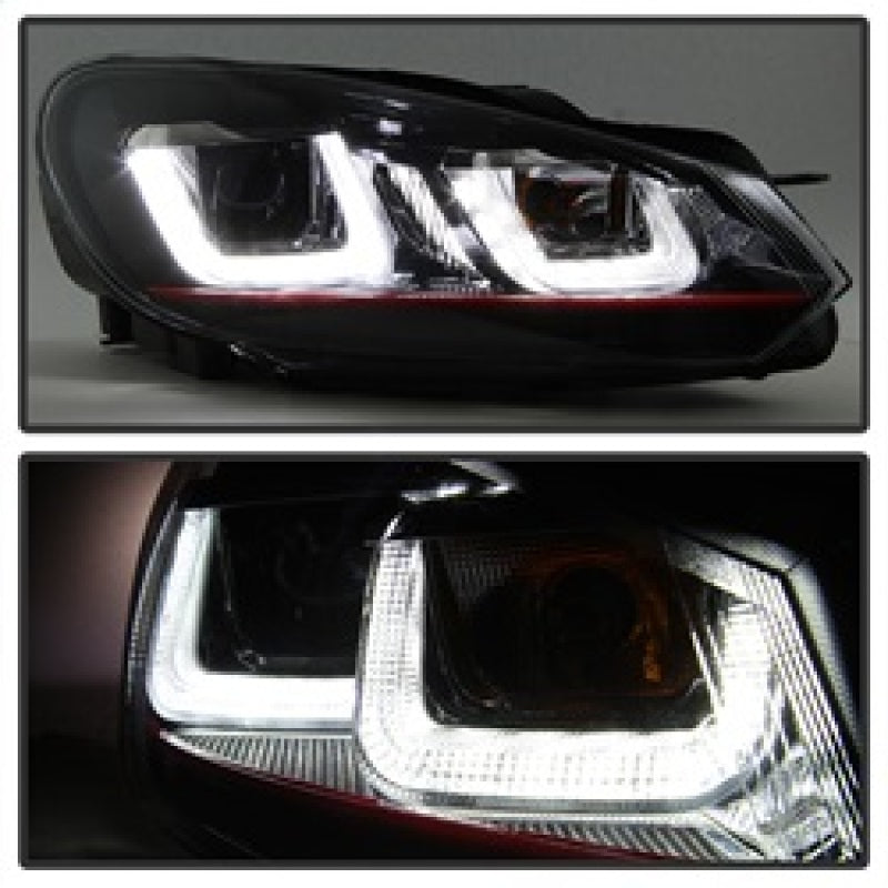 Spyder Volkswagen Golf / GTI 10-13 Version 3 Projector Headlights - Black PRO-YD-VG10V3R-DRL-BK SPYDER