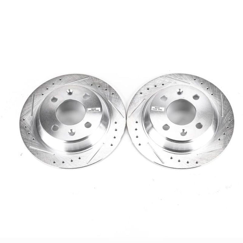 Power Stop 87-93 Saab 900 Rear Evolution Drilled & Slotted Rotors - Pair PowerStop