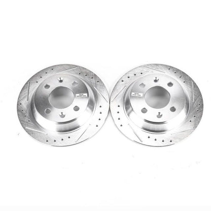 Power Stop 87-93 Saab 900 Rear Evolution Drilled & Slotted Rotors - Pair PowerStop